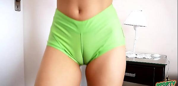  Perfect Cameltoe Beautiful Latina Working Out In Tight Spandex Shorts
